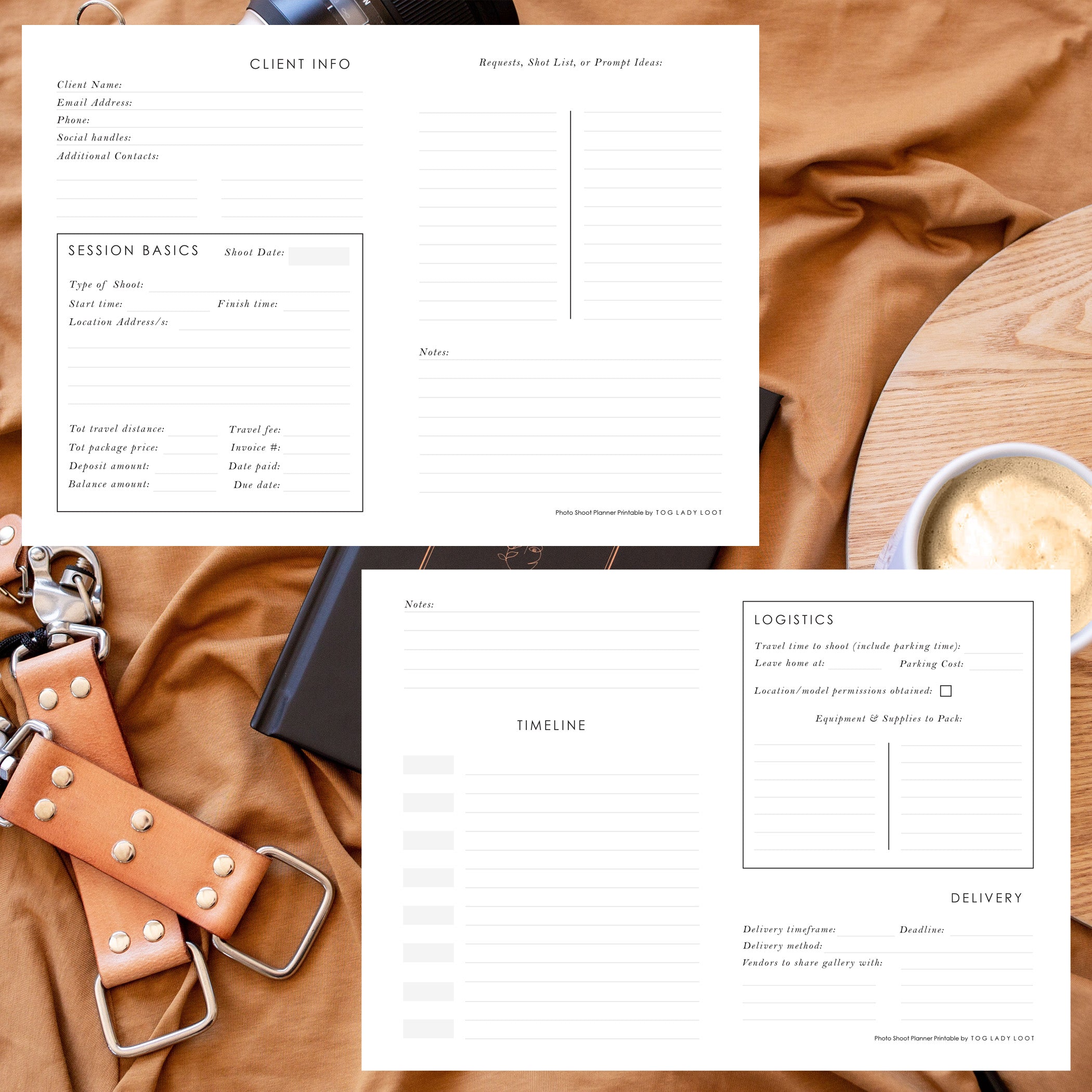 FREE Photo Shoot Planner Printable